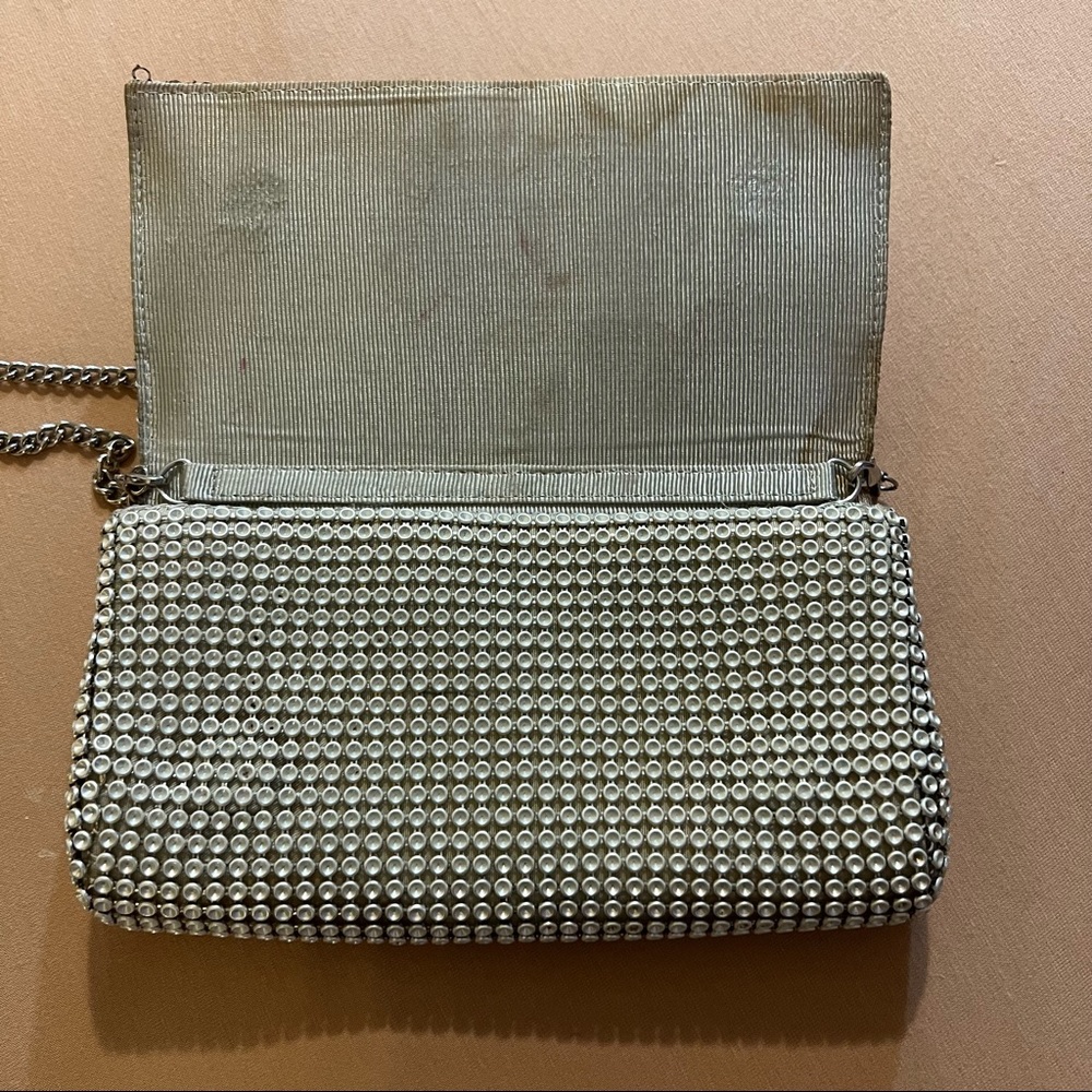 Whiting And Davis Crystal Triangle Clutch - image 5